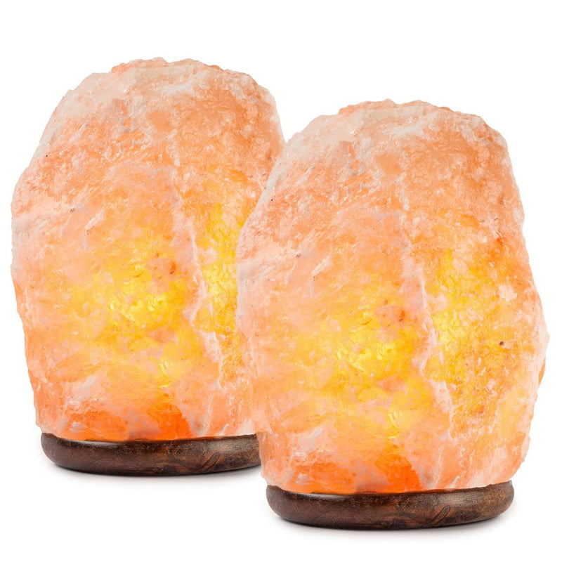 2-Pack: Hemingweigh Hand Carved Natural Crystal Himalayan Salt Lamp Lighting & Decor - DailySale