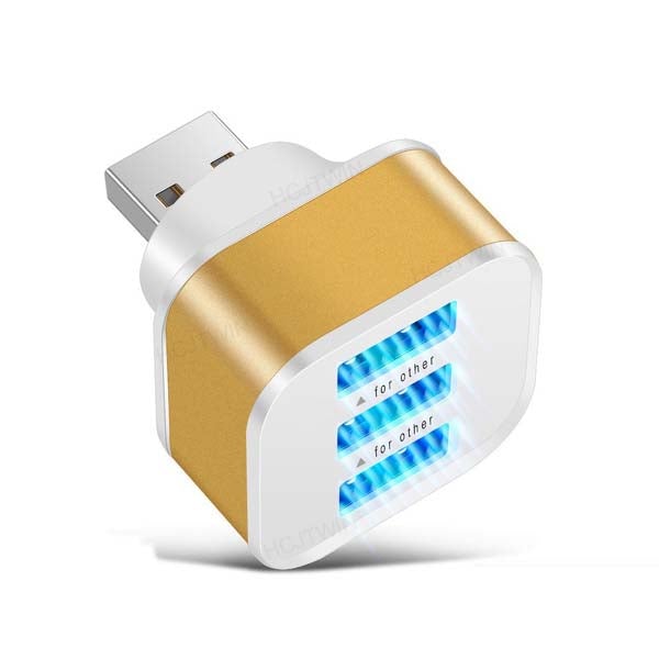 2-Pack: High Speed USB HUB 3 Ports Splitter Mobile Accessories Gold - DailySale