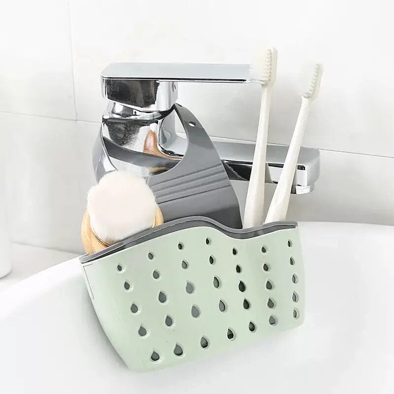 1PCS Home Storage Drain Basket Kitchen Sink Holder Adjustable Soap Sponge  Shlf Hanging Drain Basket Bag Kitchen Accessories