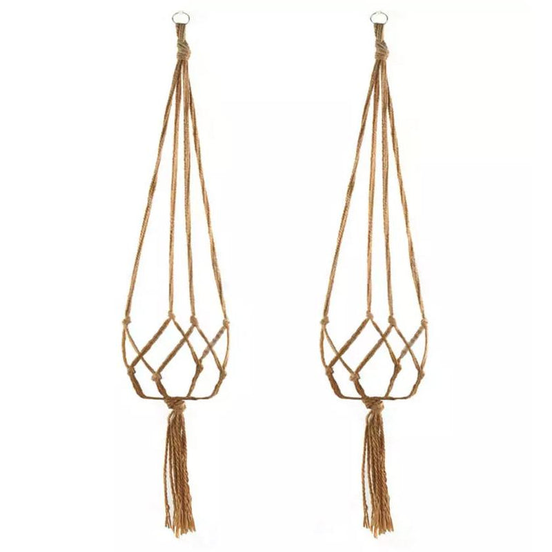 2-Pack: Indoor Outdoor Hanging Pot Rope Net Macrame Plant Hanger Garden & Patio 2.95ft - DailySale