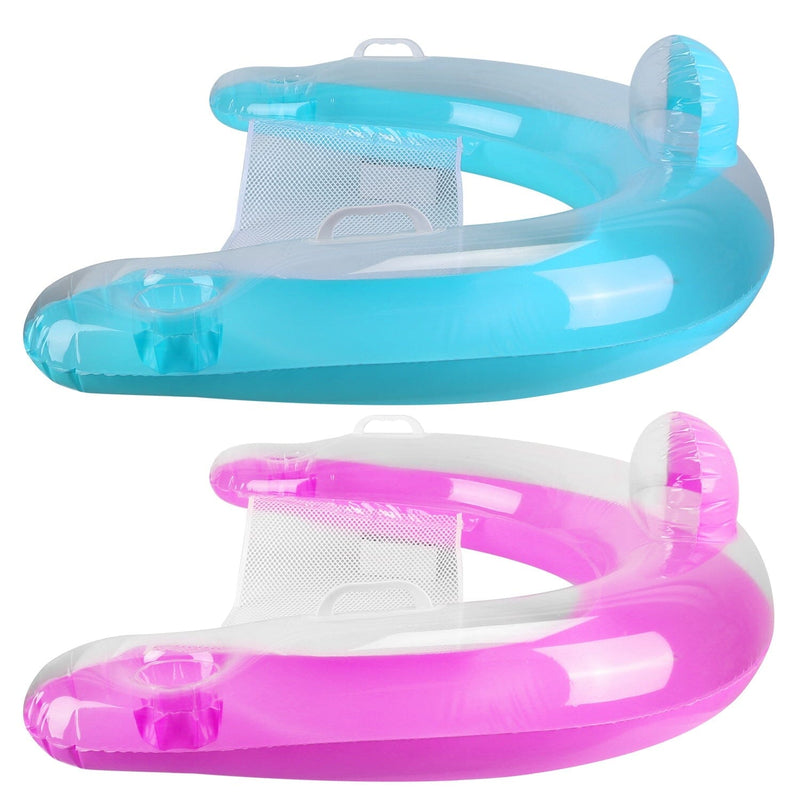 2-Pack: Inflatable Float Pool Chair with Cup Holder Arm Rest Sports & Outdoors - DailySale