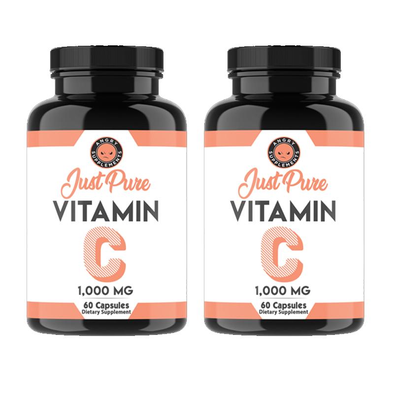 2-Pack: Just Pure Vitamin C 1,000MG Support Healthy Immune System, Antioxidant Wellness & Fitness - DailySale