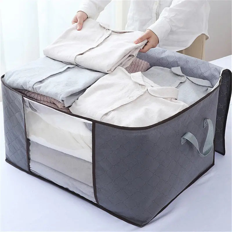 2-Pack: Large Storage Bag Organizer with Reinforced Handle, Clear Window & Sturdy Zippers Closet & Storage - DailySale