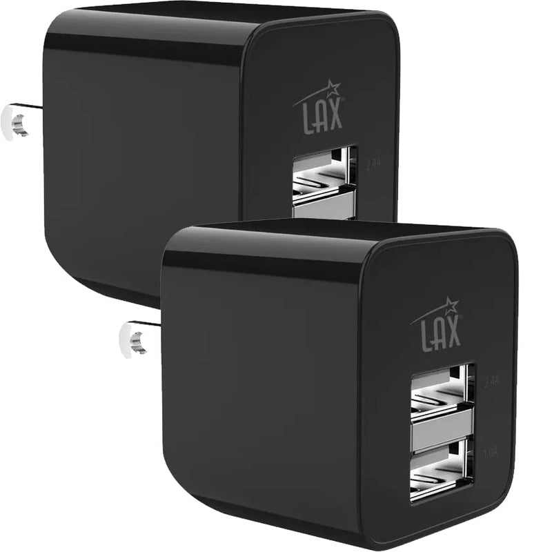 2-Pack: LAX Dual USB 2.4A Wall Charger - Ultra Compact Mobile Accessories - DailySale