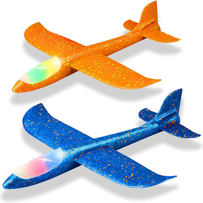 2-Pack: LED 17.5" Light Throwing Foam Airplane Toys & Games - DailySale