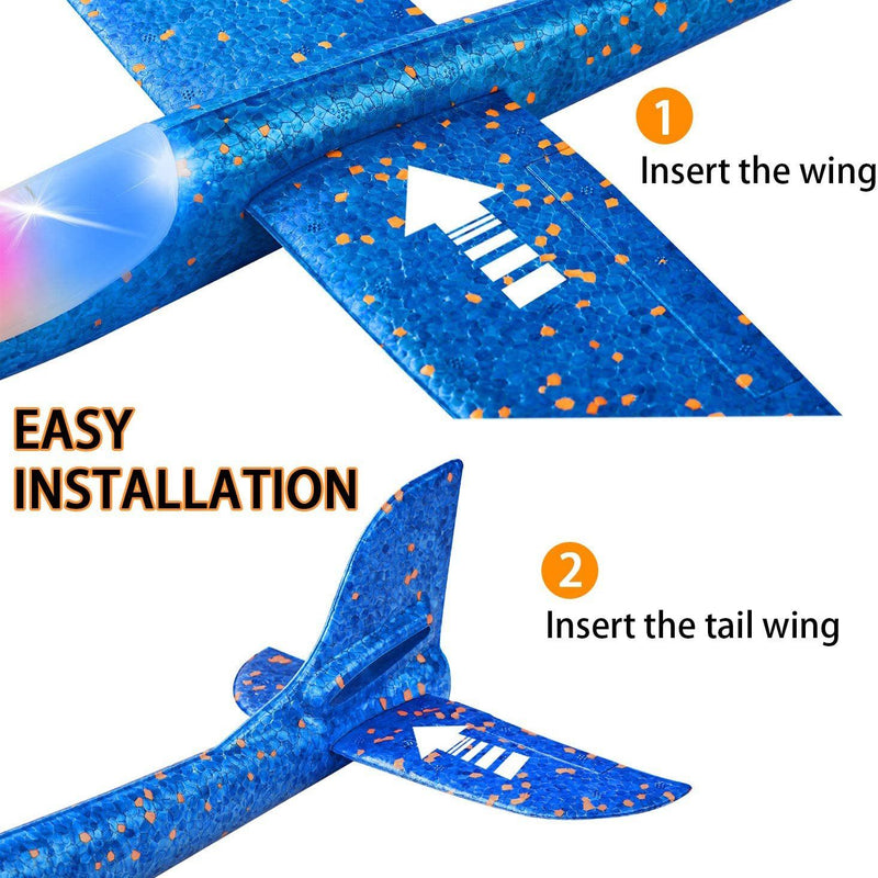 2-Pack: LED 17.5" Light Throwing Foam Airplane Toys & Games - DailySale