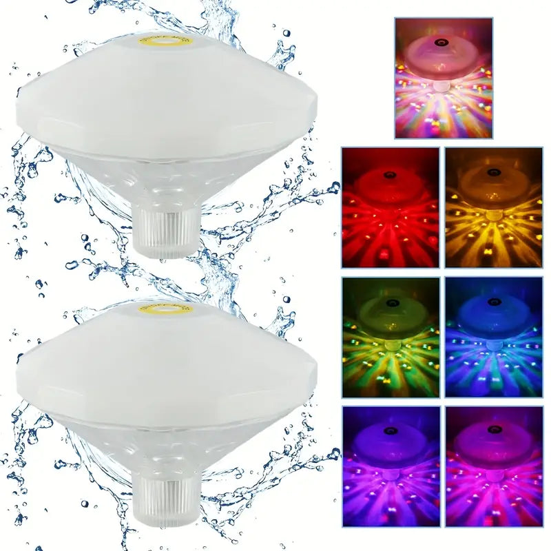 2-Pack: LED Color Changing Floating Pool Lights with 8 Modes Lighting Outdoor Lighting - DailySale