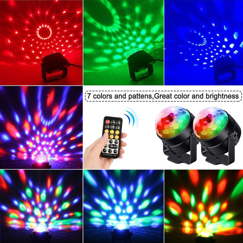 2-Pack: LED Disco Light Sound Activated Party Lights with Remote Control Dj Lighting Lighting & Decor - DailySale