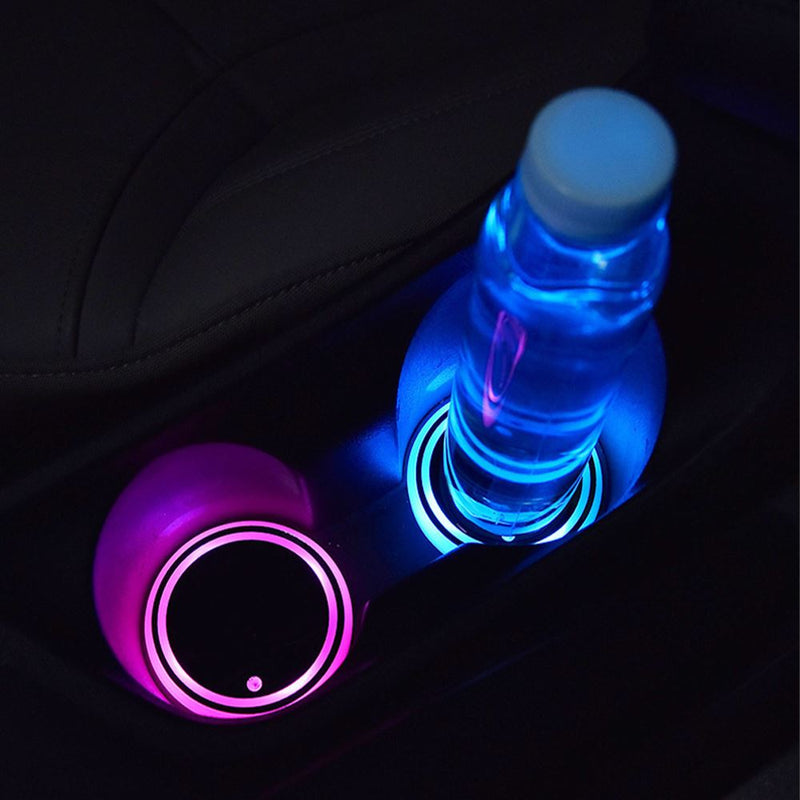 2-Pack: LED Light-Up Car Cup Coasters Automotive - DailySale