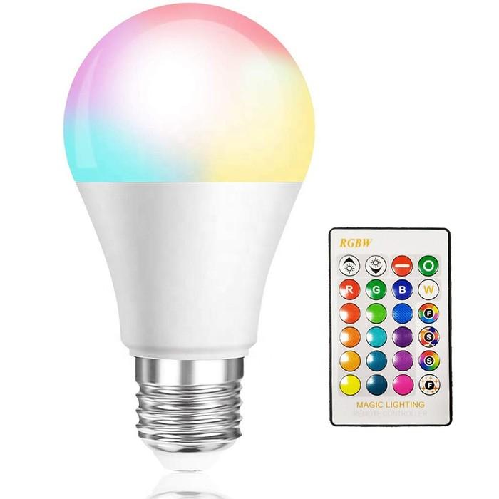 2-Pack: LED RGB Dimmable Bulbs Remote Control 5W A19 E26 Indoor Lighting & Decor - DailySale