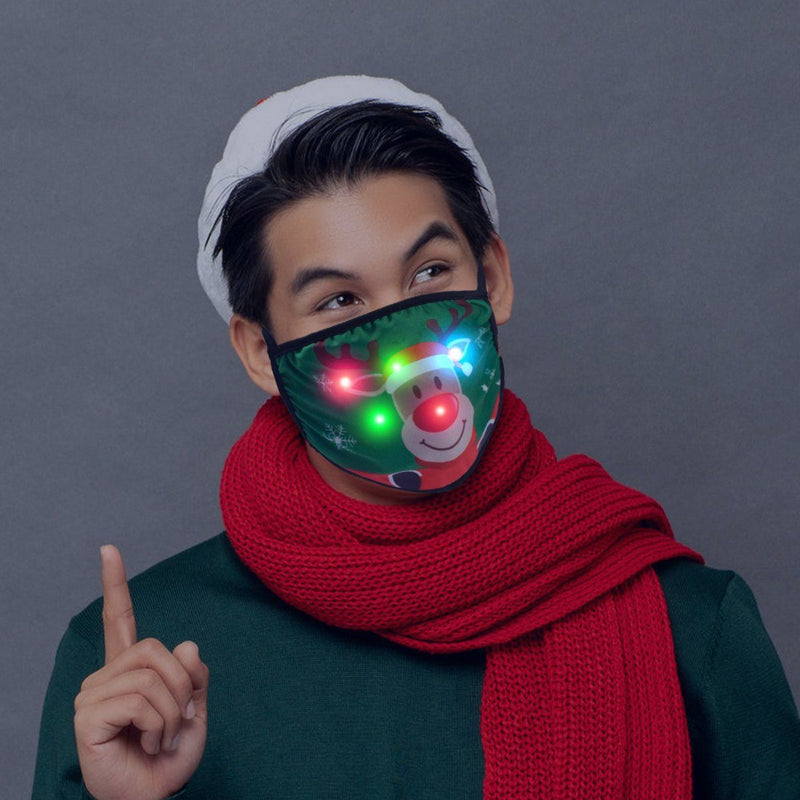 2-Pack: Light Up LED Holiday Face Masks Face Masks & PPE - DailySale