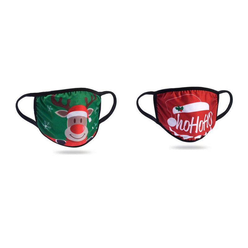 2-Pack: Light Up LED Holiday Face Masks Face Masks & PPE Reindeer and HoHoHo - DailySale