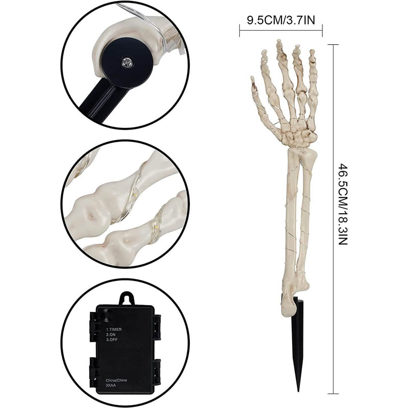 2-Pack: Light Up Skull Arm Stakes Holiday Decor & Apparel - DailySale