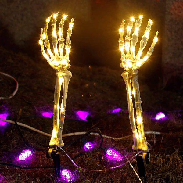 2-Pack: Light Up Skull Arm Stakes Holiday Decor & Apparel - DailySale