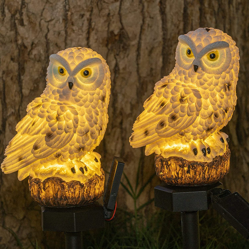 2-Pack: LUMN8 Owl Figure Solar LED Lights Outdoor Lighting - DailySale