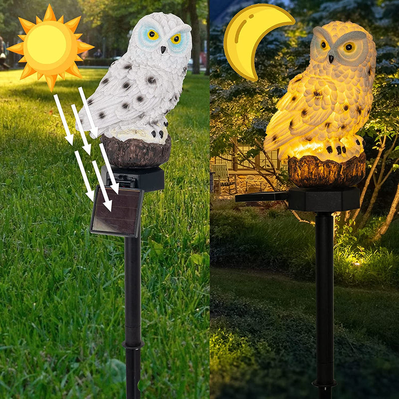 2-Pack: LUMN8 Owl Figure Solar LED Lights Outdoor Lighting - DailySale