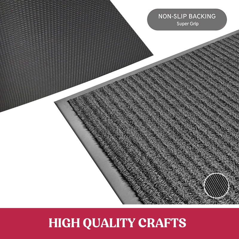 2-Pack: Lux Decor Collection 30'' X 17'' Non-Slip Room Entrance Floor Mats Pair Indoor Outdoor Doormat Garden & Patio - DailySale