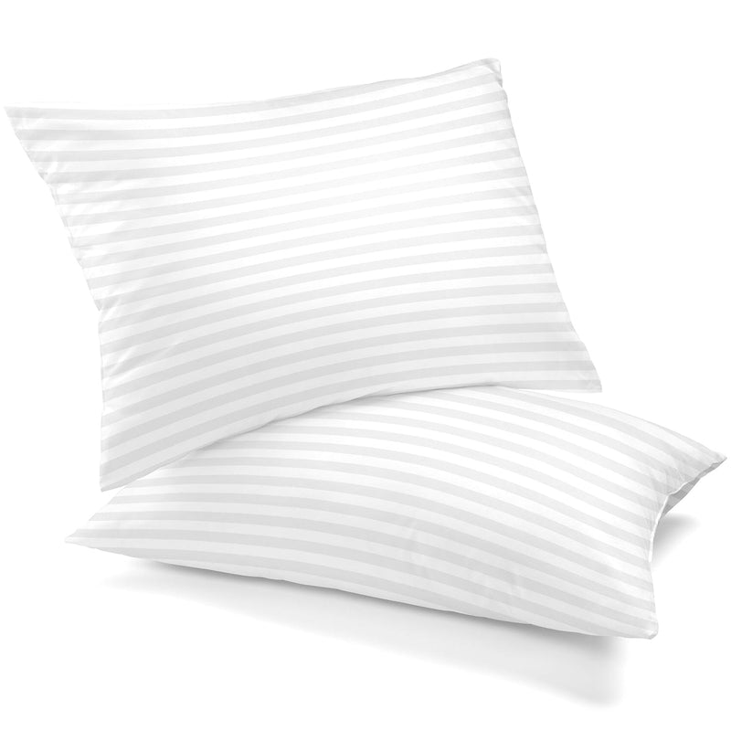 2-Pack: Lux Decor Collection Cotton Stripe Pillow Plush Bed Pillows Set Bedding Queen - DailySale