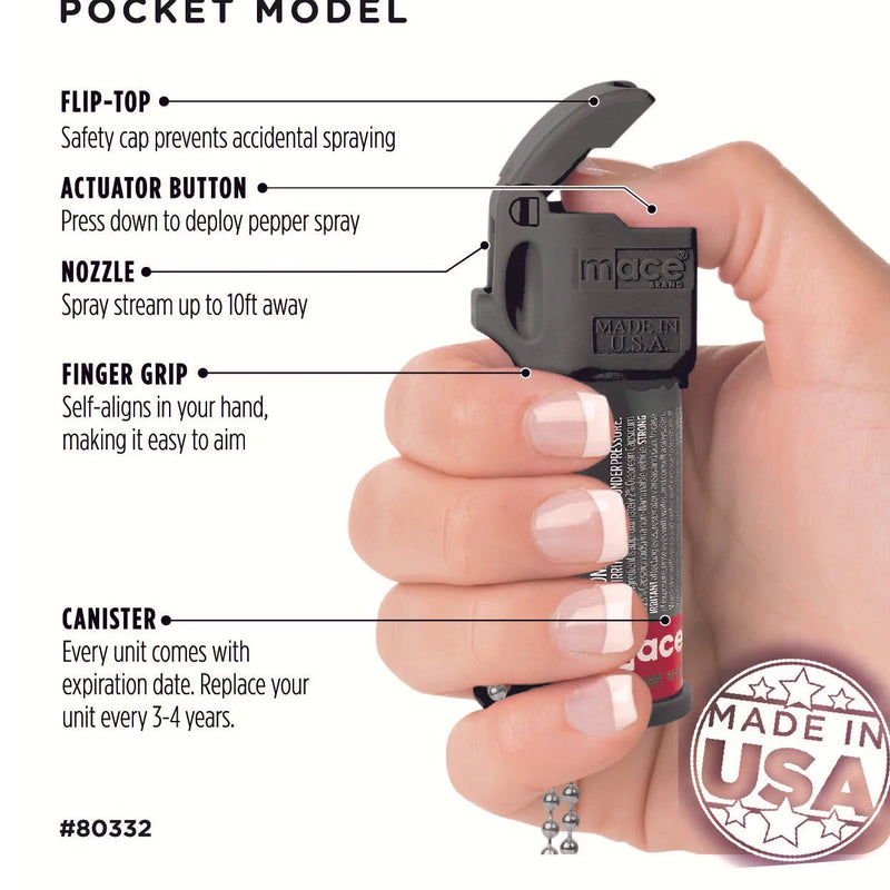 2-Pack: Mace Pocket Model Stream Pepper Spray Tactical - DailySale