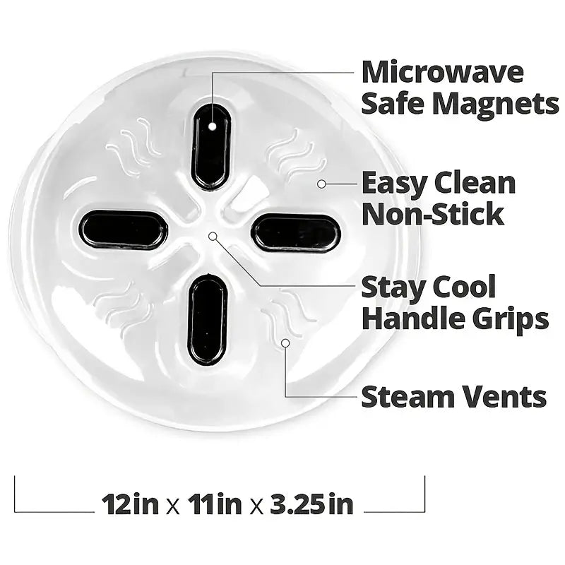 2-Pack: Magnetic Microwave Cover, BPA-Free Anti-Splatter Guard with Steam Vents Kitchen Tools & Gadgets - DailySale