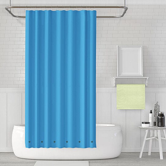 2-Pack: Magnetic Mildew Resistant Solid Vinyl Shower Curtain Liners Bath Blue - DailySale