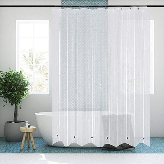 2-Pack: Magnetic Mildew Resistant Solid Vinyl Shower Curtain Liners Bath Clear - DailySale
