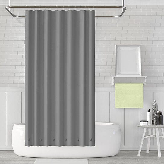 2-Pack: Magnetic Mildew Resistant Solid Vinyl Shower Curtain Liners Bath Gray - DailySale