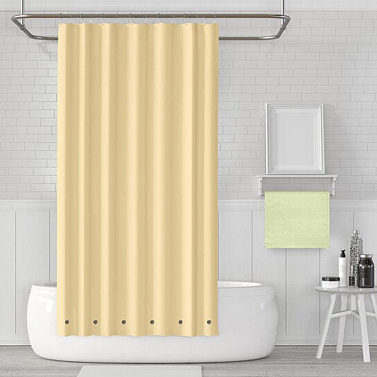 2-Pack: Magnetic Mildew Resistant Solid Vinyl Shower Curtain Liners Bath Peach - DailySale