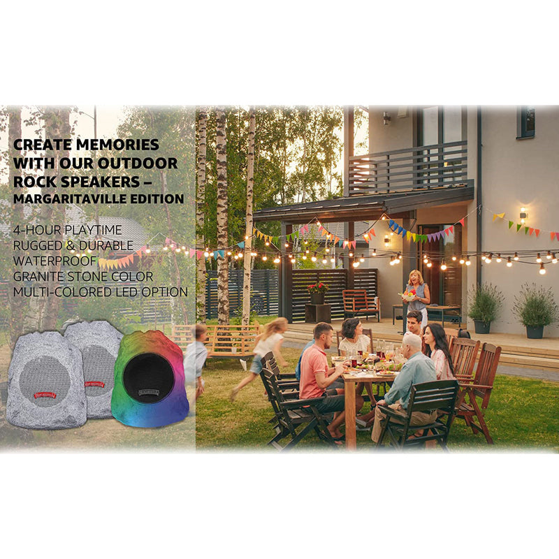2-Pack: Margaritaville On The Rock Outdoor Bluetooth Wireless Speaker Speakers - DailySale