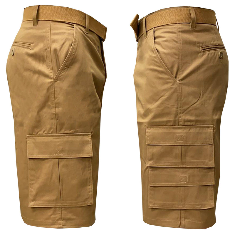 2-Pack: Men's 13” Fitted Belted 7-Pocket Cargo Shorts Men's Apparel 30 Timber/Timber - DailySale