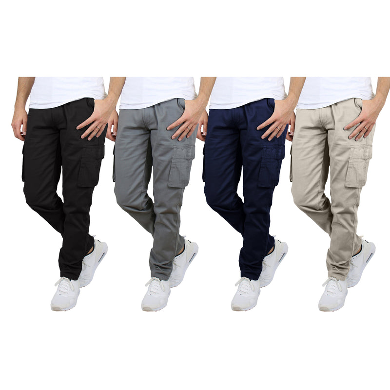 2-Pack: Men's Cotton Cargo Pants With Belt Men's Bottoms - DailySale