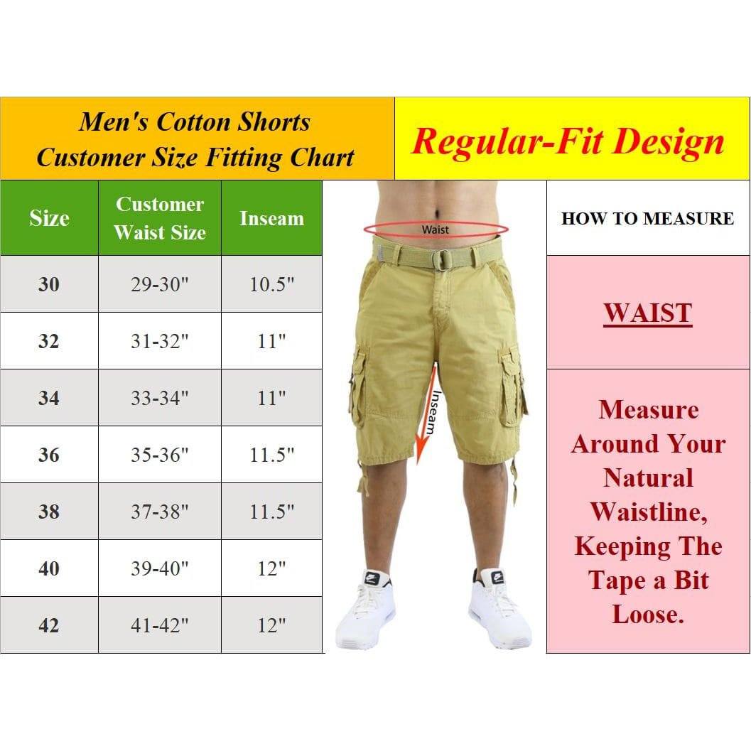 2-Pack: Men's Cotton Chino Shorts with Belt Men's Apparel - DailySale