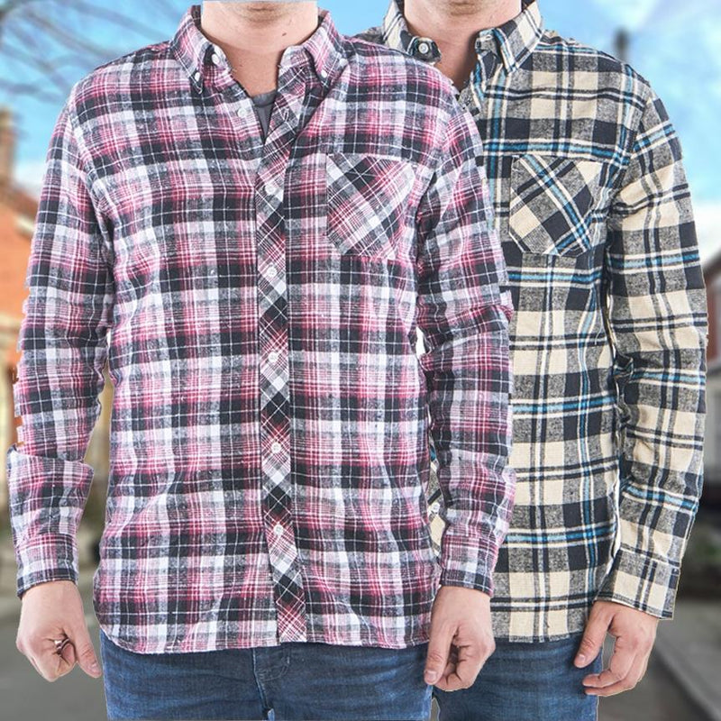 2-Pack: Men's Flannel 2-Pocket Button Down Shirts - Assorted Sizes Men's Apparel - DailySale