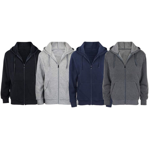 2-Pack: Men's Fleece Full-Zip Hoodies Men's Outerwear M - DailySale