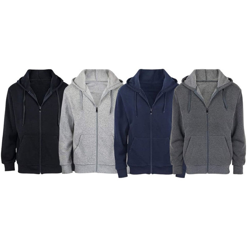 2-Pack: Men's Fleece Full-Zip Hoodies Men's Outerwear M - DailySale