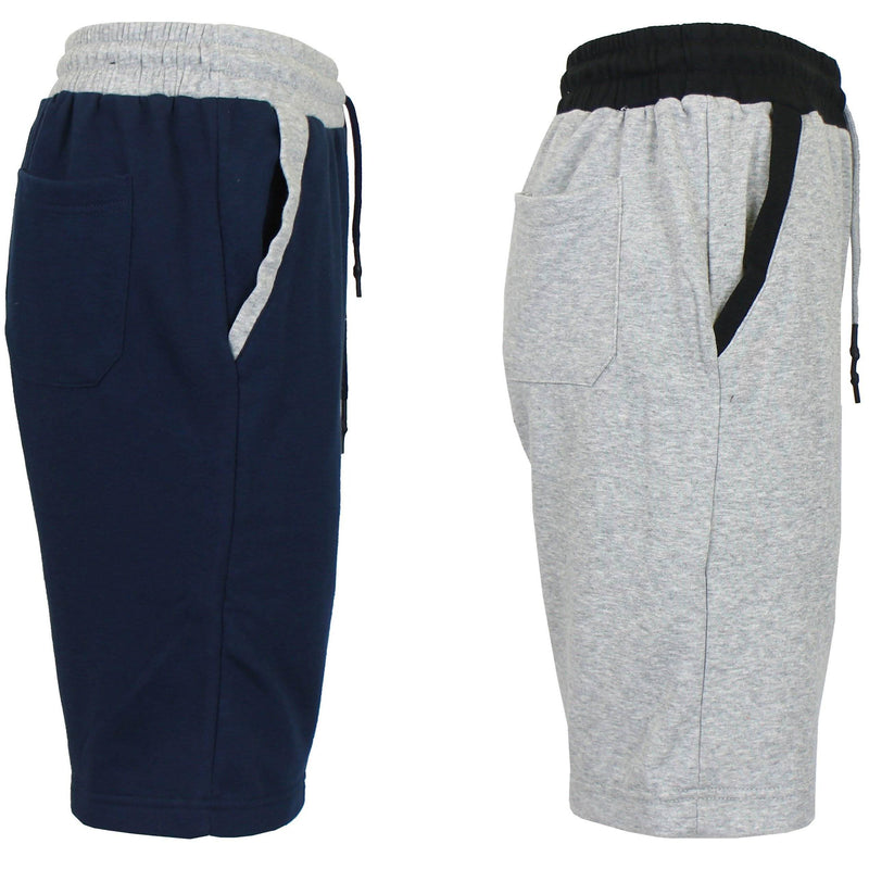 2-Pack Men's French Terry Regular Pockets Jogger Sweat Lounge Shorts Men's Clothing Navy/Heather Gray S - DailySale