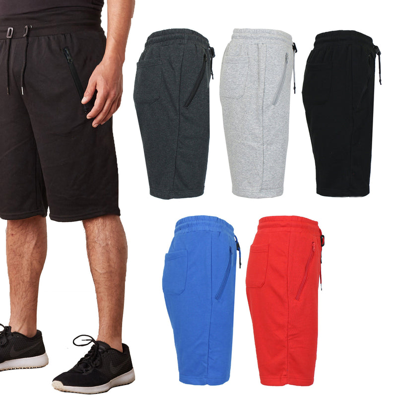 2-Pack: Men's French Terry Zipper Pockets Jogger Sweat Lounge Shorts Men's Clothing - DailySale