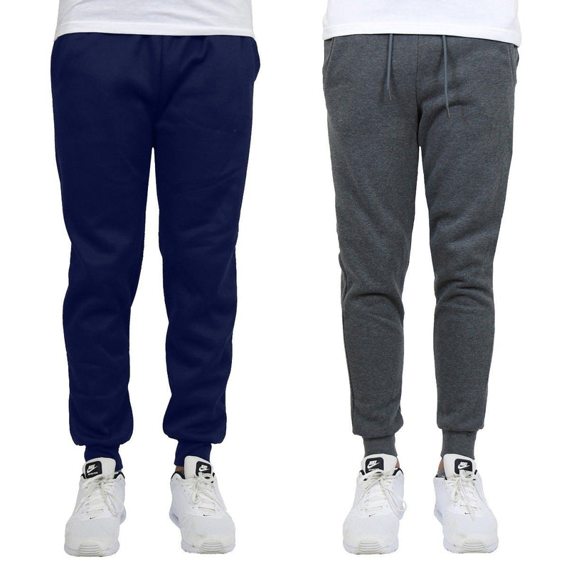 2-Pack: Men's Slim-Fit Fleece Jogger Sweatpants Men's Apparel S Charcoal/Navy - DailySale