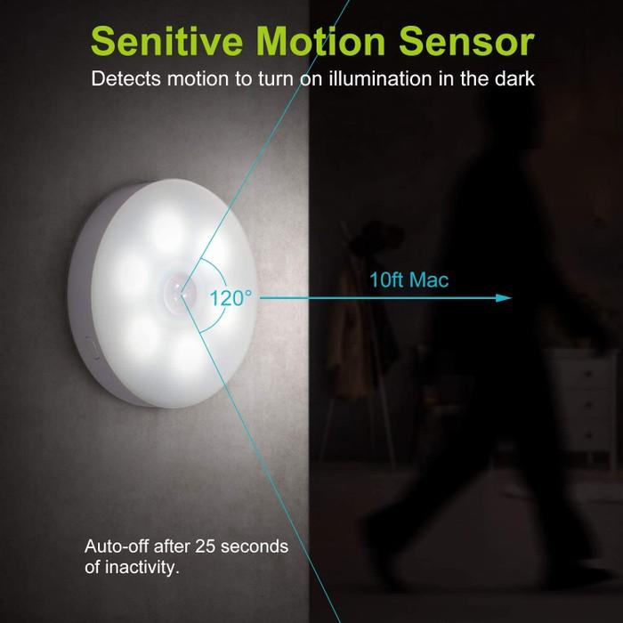 2-Pack Motion Sensor Lights Built-in 700mAh Battery Rechargeable Lighting & Decor - DailySale