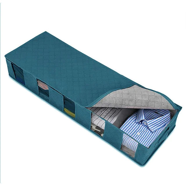 2-Pack: Non-Woven Bed Bottom Storage Bag Closet & Storage Blue - DailySale