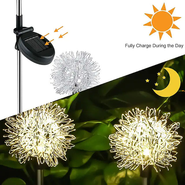 2-Pack: Outdoor Solar Dandelion Lawn Lights Outdoor Lighting - DailySale