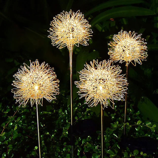 2-Pack: Outdoor Solar Dandelion Lawn Lights Outdoor Lighting Warm White - DailySale