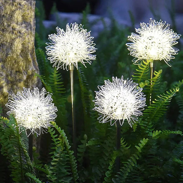 2-Pack: Outdoor Solar Dandelion Lawn Lights Outdoor Lighting White - DailySale