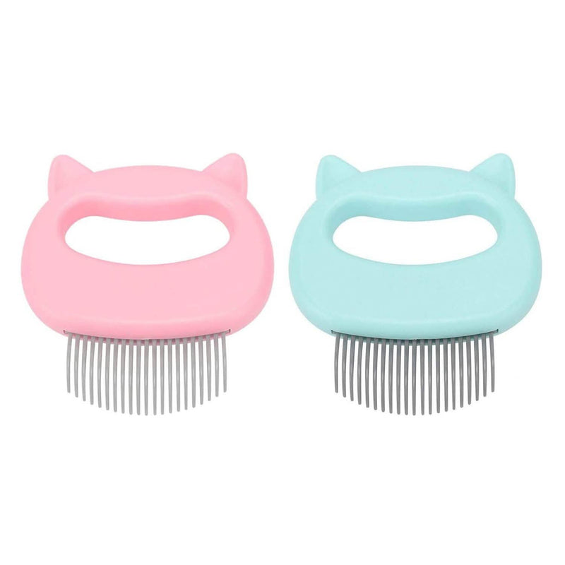 2-Pack: Pet Hair Removal And Massaging Shell Comb Brush For Grooming And Shedding Pet Supplies - DailySale