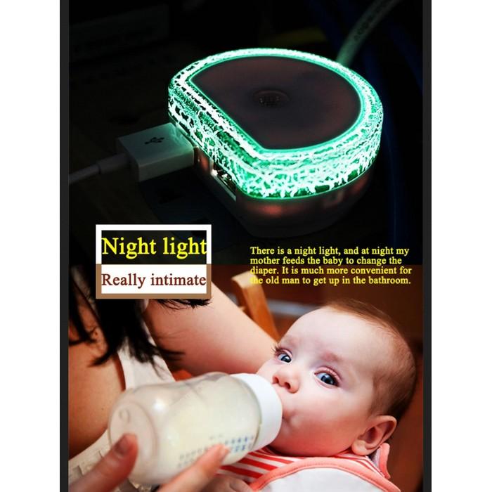 2-Pack: Plug-In Night Light With USB Ports And Motion Sensor Lighting & Decor - DailySale
