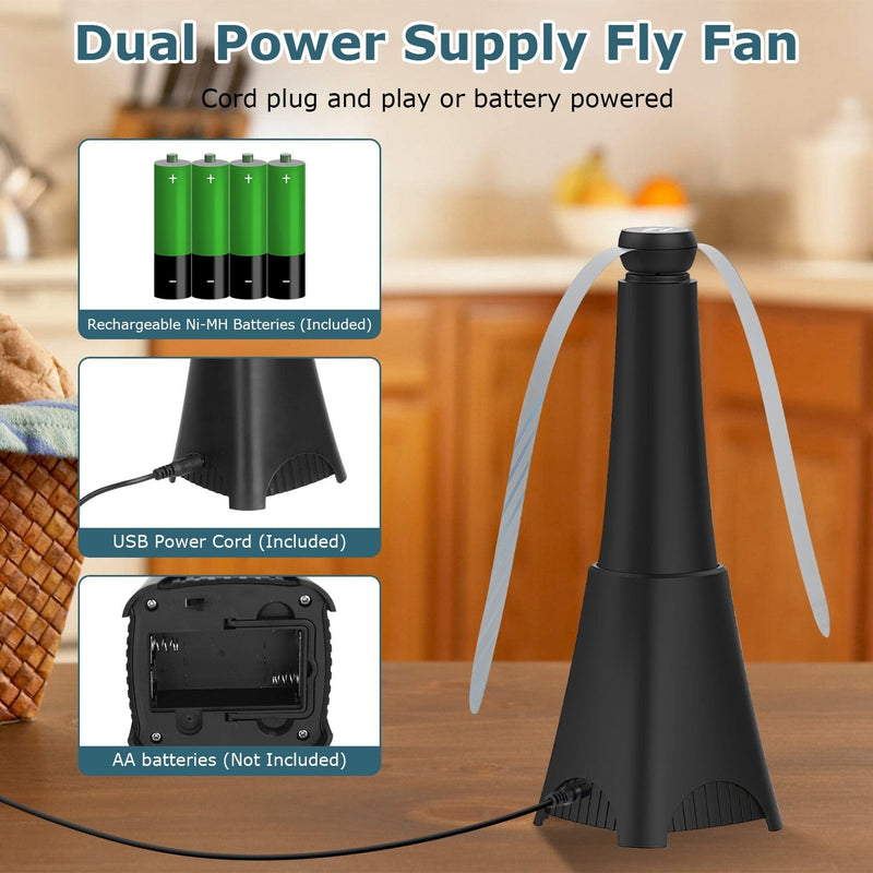2-Pack: Portable Reflective Fly Repellent Fan Rechargeable Battery Powered Pest Control - DailySale