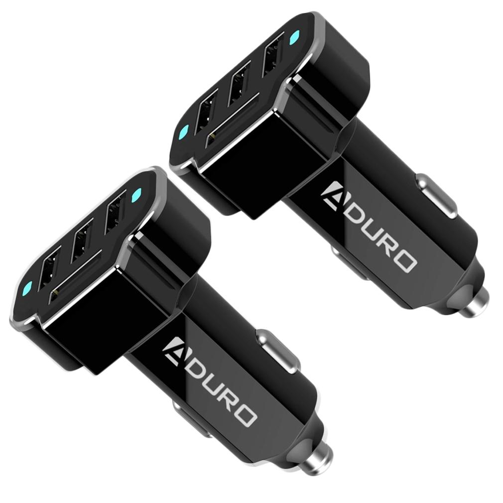 2-Pack: PowerUp 4 USB Port Car Charger Adapter Auto Accessories Black - DailySale