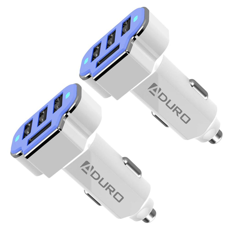 2-Pack: PowerUp 4 USB Port Car Charger Adapter Auto Accessories Blue - DailySale