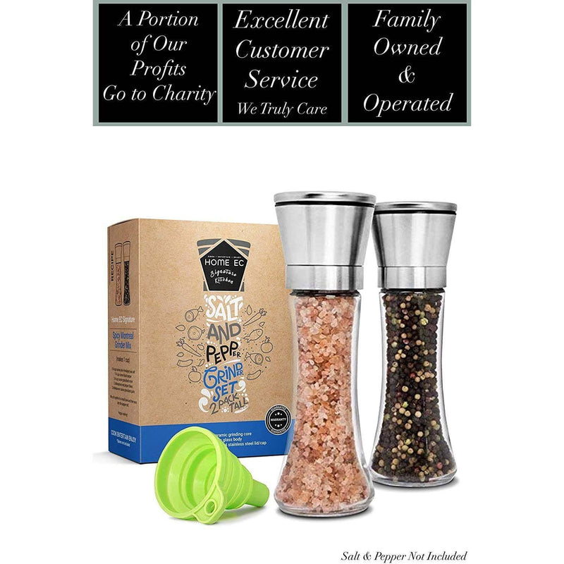 2-Pack: Premium Stainless Steel Salt and Pepper Grinder Kitchen Tools & Gadgets - DailySale