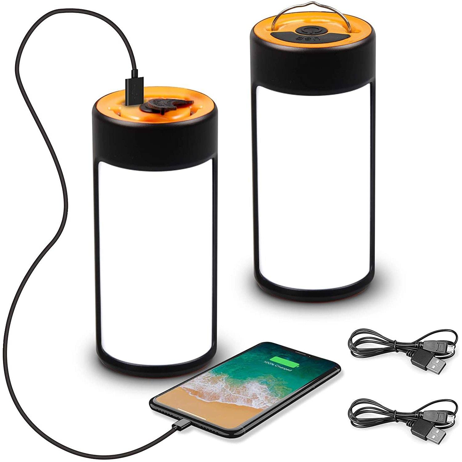 2-Pack: Rechargeable LED Camping Lantern Sports & Outdoors - DailySale